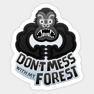 Furious black gorilla warning about not messing with his forest Sticker